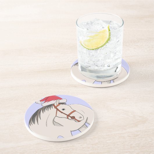 Frohe Weihnachtspferde Getränkeuntersetzer (Seite)