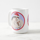 Frohe Weihnachtspferde Kaffeetasse (Vorderseite Links)