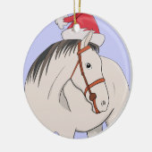 Frohe Weihnachtspferde Keramik Ornament (Links)
