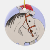 Frohe Weihnachtspferde Keramik Ornament (Hinten)