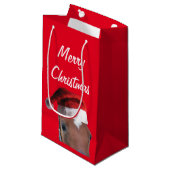Frohe Weihnachtspferde Kleine Geschenktüte (Vorderseite Schrägansicht)