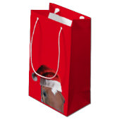 Frohe Weihnachtspferde Kleine Geschenktüte (Rückseite Schrägansicht)