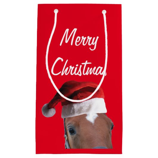 Frohe Weihnachtspferde Kleine Geschenktüte (Vorderseite)