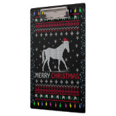 Frohe Weihnachtspferde mit Weihnachtsmannmütze Klemmbrett (Links)