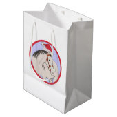 Frohe Weihnachtspferde Mittlere Geschenktüte (Vorderseite Schrägansicht)