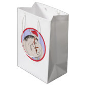 Frohe Weihnachtspferde Mittlere Geschenktüte (Rückseite Schrägansicht)