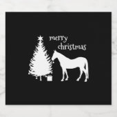 Frohe Weihnachtspferde Schaumweinetikett (Einzelnes Label)