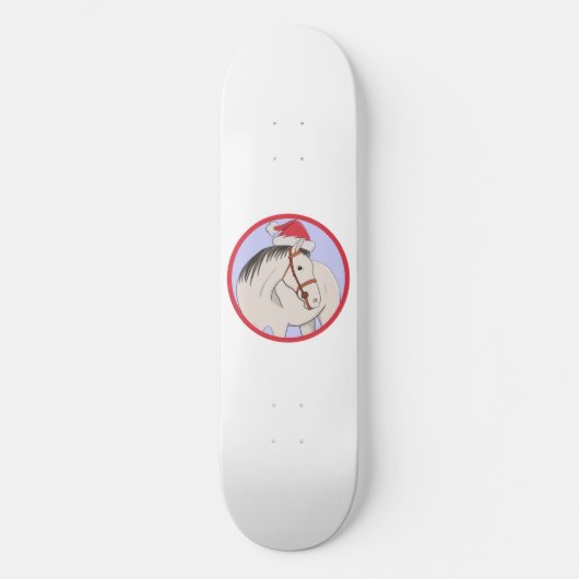 Frohe Weihnachtspferde Skateboard (Vorderseite)