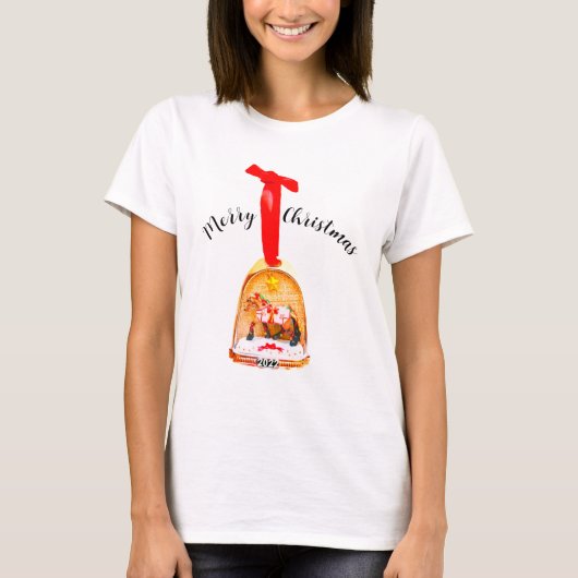 Frohe Weihnachtspferde T - Shirt (Vorderseite)