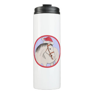 Frohe Weihnachtspferde Thermosbecher