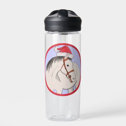Frohe Weihnachtspferde Trinkflasche (Vorderseite)