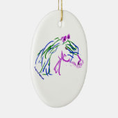 Frohe Weihnachtspferdenschmuck Keramik Ornament (Rechts)
