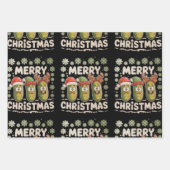 Frohe Weihnachtspickle Lover Xmas Lights Ugly Geschenkpapier Set (Vorderseite)