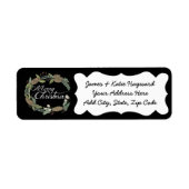 Frohe Weihnachtspine Cones Grüne Adresse Labels (Vorne)