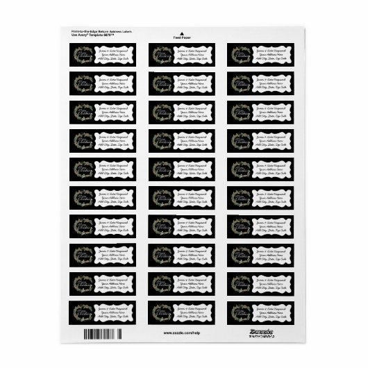 Frohe Weihnachtspine Cones Grüne Adresse Labels (Vorne)