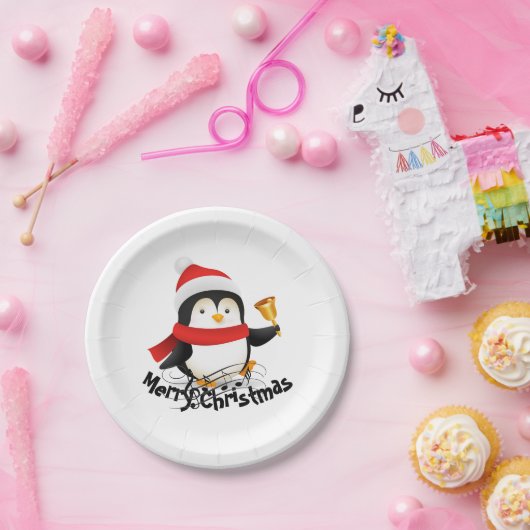 Frohe Weihnachtspinguin Pappteller (Party)