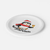 Frohe Weihnachtspinguin Pappteller (Schrägansicht)