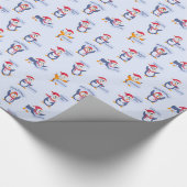 Frohe Weihnachtspinguine Geschenkpapier (Ecke)