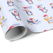 Frohe Weihnachtspinguine Geschenkpapier (Rolleneckpunkt)