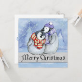 Frohe Weihnachtspinguine Karte (Vorderseite/Rückseite Beispiel)