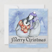 Frohe Weihnachtspinguine Karte (Vorderseite)