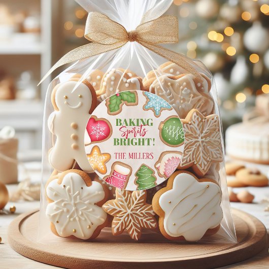 Frohe Weihnachtsplätzchen backen Runder Aufkleber