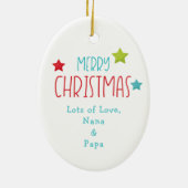 Frohe Weihnachtspony Kids Keramik Ornament (Hinten)