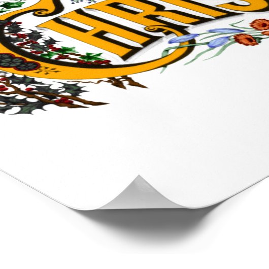 Frohe Weihnachtsposter Poster (Ecke)