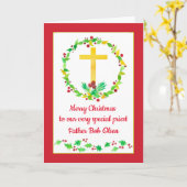 Frohe Weihnachtspriester Christlich Religiös Karte (Gelbe Blume)