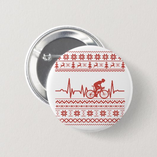 Frohe Weihnachtspulli auf dem Fahrrad Button (Vorne & Hinten)