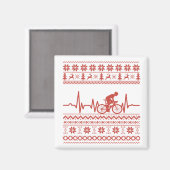 Frohe Weihnachtspulli auf dem Fahrrad Magnet (Vorderseite/Rückseite)
