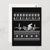 Frohe Weihnachtspulli auf dem Fahrrad Postkarte (Vorne/Hinten)
