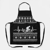 Frohe Weihnachtspulli auf dem Fahrrad Schürze (Vorderseite)