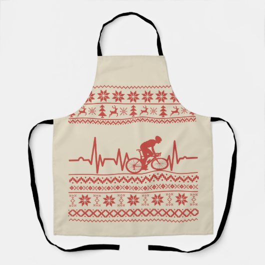 Frohe Weihnachtspulli auf dem Fahrrad Schürze (Vorderseite)