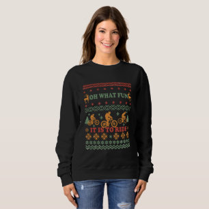 Frohe Weihnachtspulli auf dem Fahrrad Sweatshirt