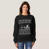 Frohe Weihnachtspulli auf dem Fahrrad Sweatshirt (Vorne ganz)