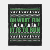 Frohe Weihnachtspullover Laufstrecke Fleecedecke (Vorderseite)