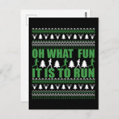 Frohe Weihnachtspullover Laufstrecke Postkarte (Vorne/Hinten)