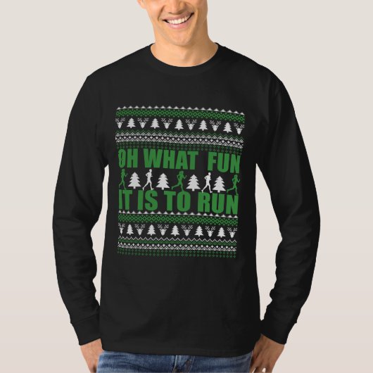 Frohe Weihnachtspullover Laufstrecke T-Shirt (Vorderseite)