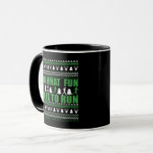Frohe Weihnachtspullover Laufstrecke Tasse (Vorderseite Links)