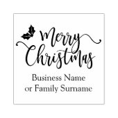Frohe Weihnachtsquote Typografie und Holly Branche Gummistempel (Prägung)