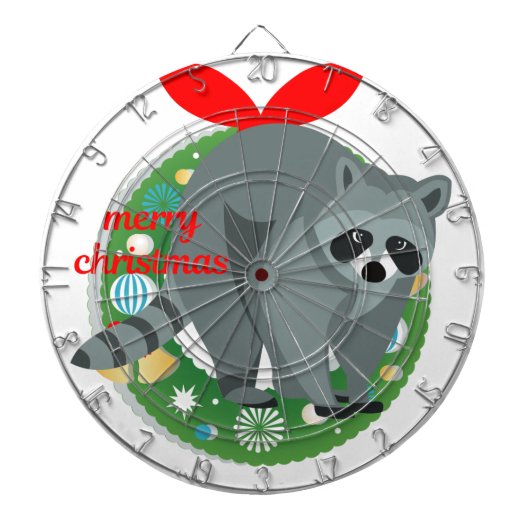 Frohe Weihnachtsracoon Dartscheibe (vorne)