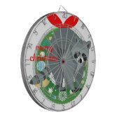Frohe Weihnachtsracoon Dartscheibe (Vorderseite Links)