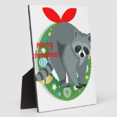Frohe Weihnachtsracoon Fotoplatte (Seite)