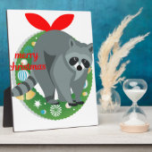 Frohe Weihnachtsracoon Fotoplatte (Seite)