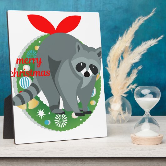 Frohe Weihnachtsracoon Fotoplatte (Seite)