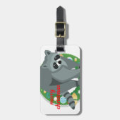 Frohe Weihnachtsracoon Gepäckanhänger (Vorderseite vertikal)