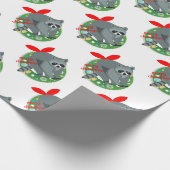 Frohe Weihnachtsracoon Geschenkpapier (Ecke)