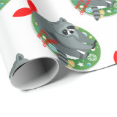 Frohe Weihnachtsracoon Geschenkpapier (Rolleneckpunkt)
