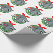 Frohe Weihnachtsracoon Geschenkpapier (Ecke)